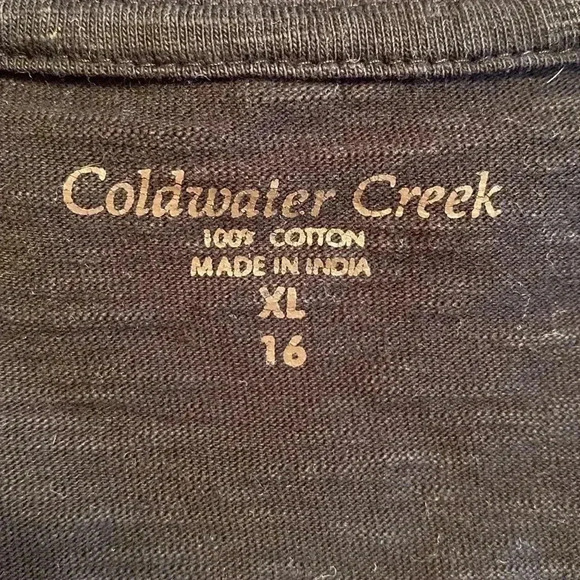 Coldwater Creek Black 3/4 Sleeve Top/Tunic in Size XL/16. - Picture 4 of 10